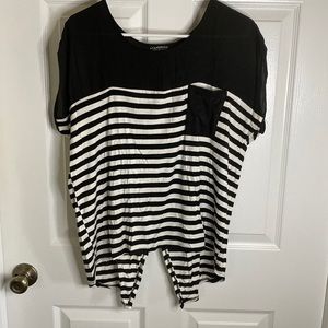 Striped open back blouse